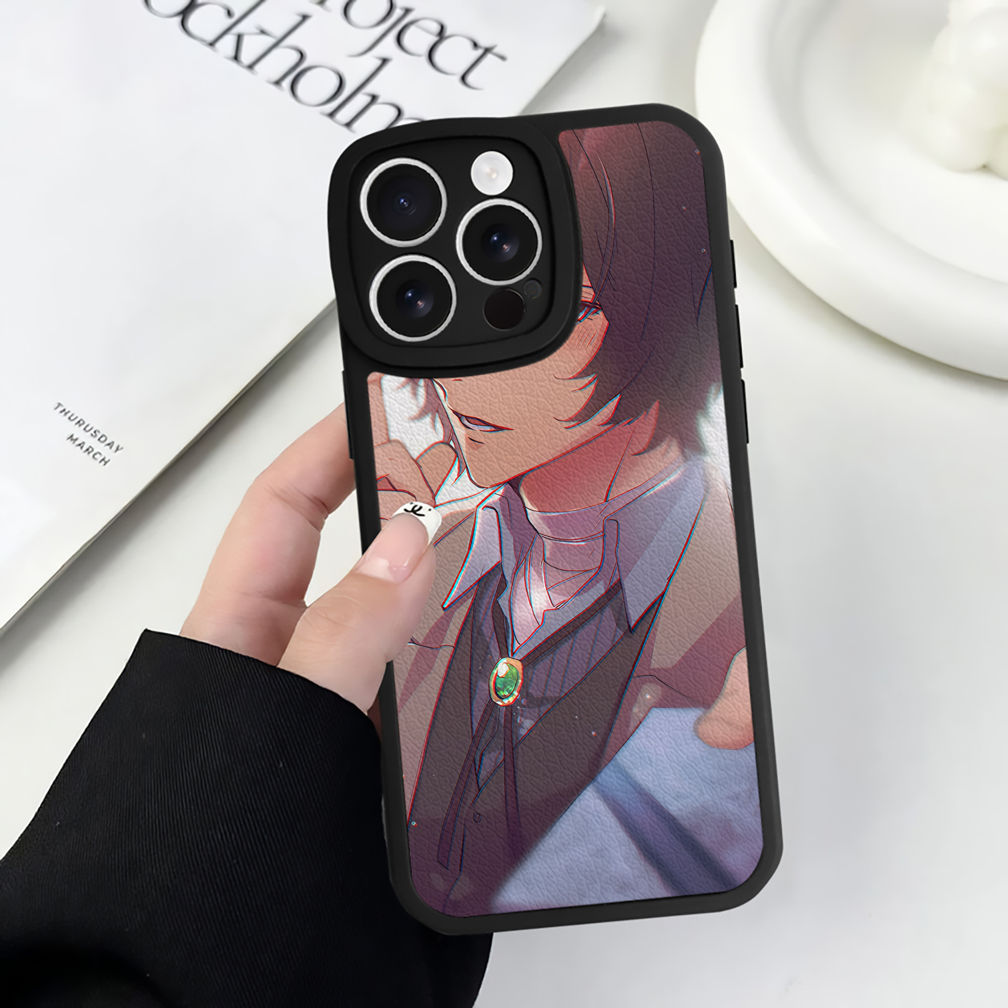 （画像用） 文豪ストレイドッグス Bungo Stray Dogs 【iPhone 16シリーズ対応】シリコンスマホケース（レザー調） 材質：シリコン